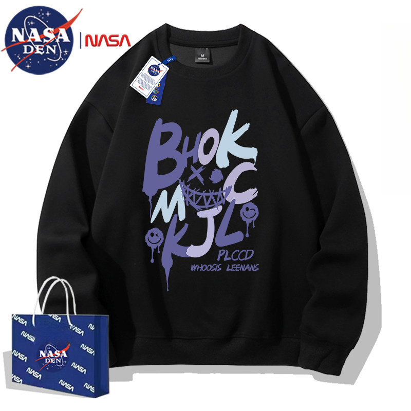 เสื้อสเวตเตอร์แขนยาวสีดำพิมพ์ลายภาษาอังกฤษ สไตล์ STREET STYLE ใส่ได้ทุกโอกาส