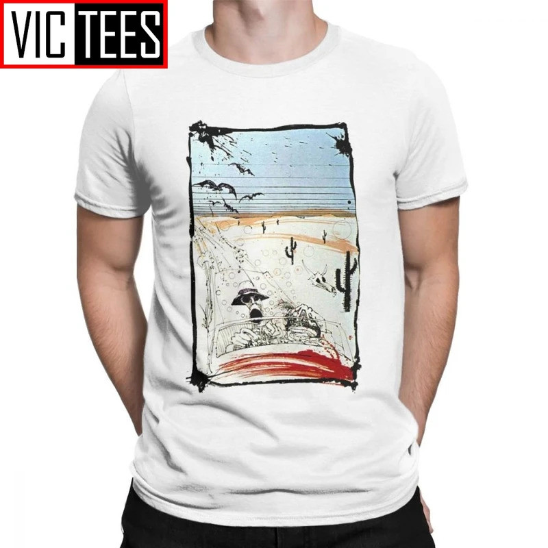 เสื้อยืด Fear And Loathing In Las Vegas สำหรับผู้ชาย ผ้าฝ้ายพรีเมียม 100% เสื้อยืดคอกลมสุดเท่ ลายค้า