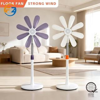 FZ 8-Blade Stand Fan Powerful Cooling Adjustable Height 85-115cm White Heavy Duty Electric Fan