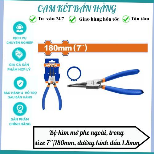 ชุดคีมด้านในและด้านนอก ขนาด 7/180 มม. เส้นผ่านศูนย์กลางหัว 1.8 มม. - WPL9C73 - WPL9C71 - WPL9C74 - W