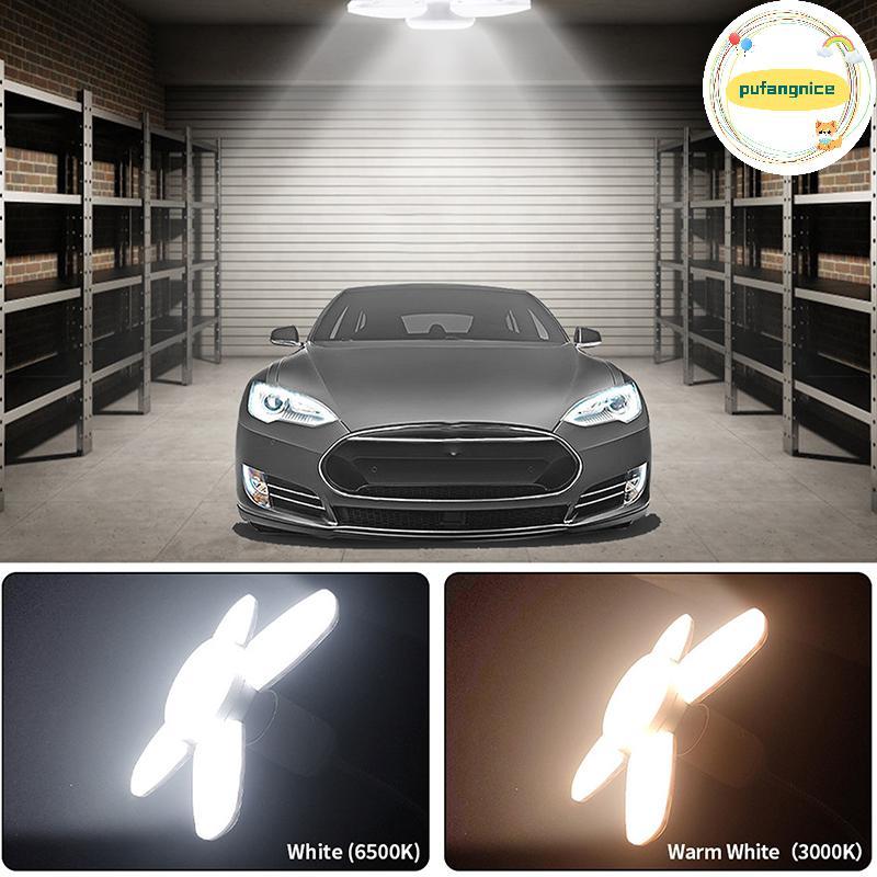 Pufangnice 1PC E27 หลอดไฟ LED ในร่มหลอดไฟพัดลม Leaf Super Bright ตกแต่งบ้านห้องนั่งเล่นจัดแต่งทรงผมโ