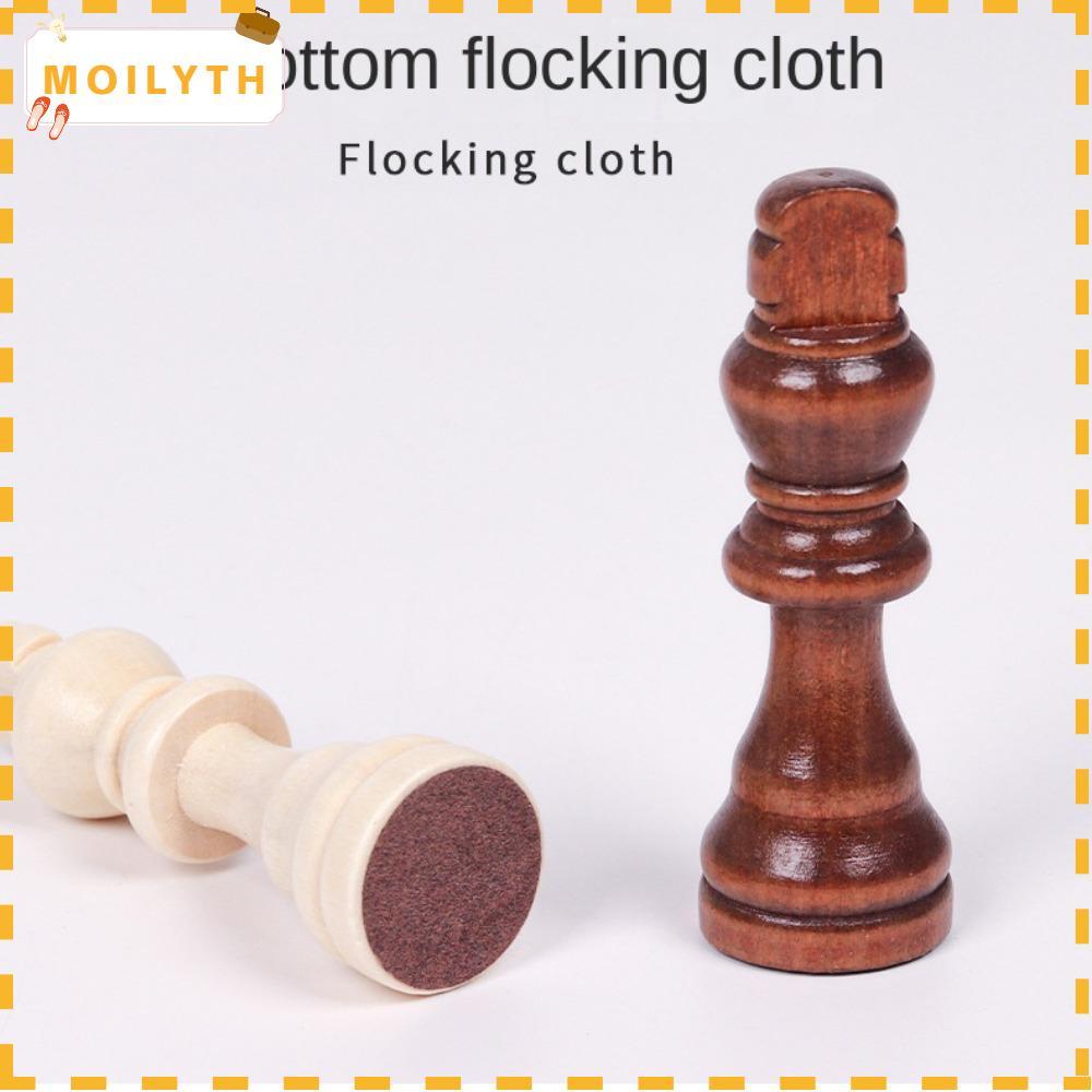 MOILYTH Wood Chessmen, Wood 32 Pies Woodes Chess Pieces Only No Board Chess Games