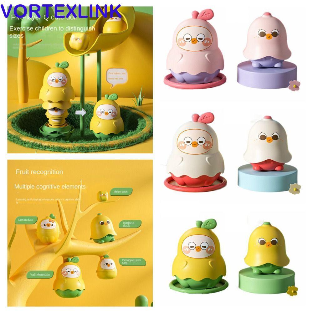VORTEXLINK Duck Pear Set Doll, ตุ๊กตารัสเซียผลไม้ชั้น 5, Early Education Diy Q Cute Concept of Size 
