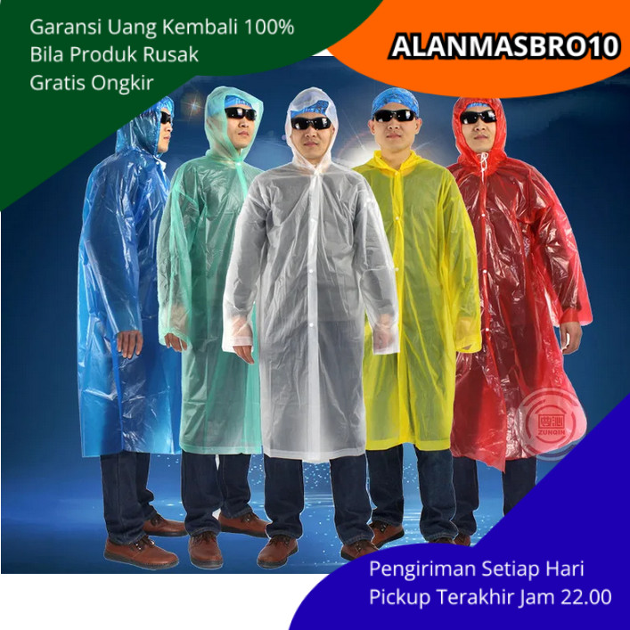 Poncho ทิ้ง PE เสื้อกันฝนพลาสติกกันน้ํา Universal น้ําหนักเบาปฏิบัติ Hassl-ฟรีเหมาะสําหรับขี่รถจักรย