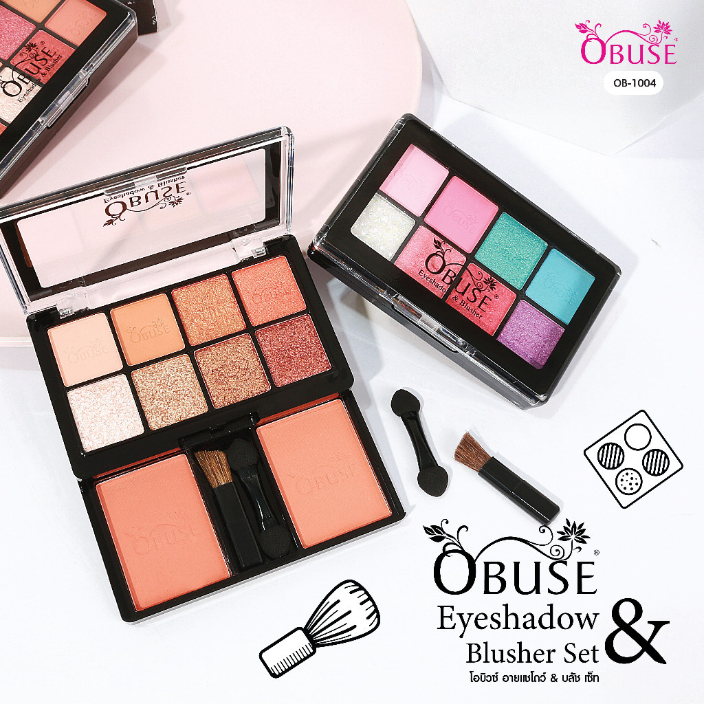 แท้/ดีลสุดคุ้ม/ไลฟ์ทุกวัน OB-1004 Obuse Eyeshadow&Blush 16.5g. ราคา ถูกที่สุด ดีลบีเคเค แกลเลอรีภาพที่ 4