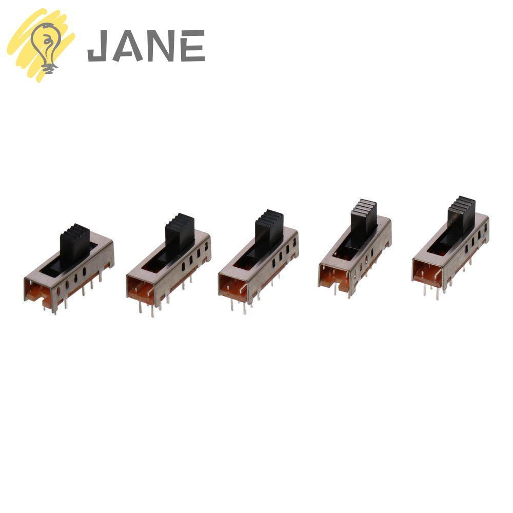 JANE 5pcs Micro Slide Switch, 10P 2P4T 4 ตําแหน่งสลับสวิทช์, Miniature 5 มม.สลับแนวตั้ง SS-24E01 Mic
