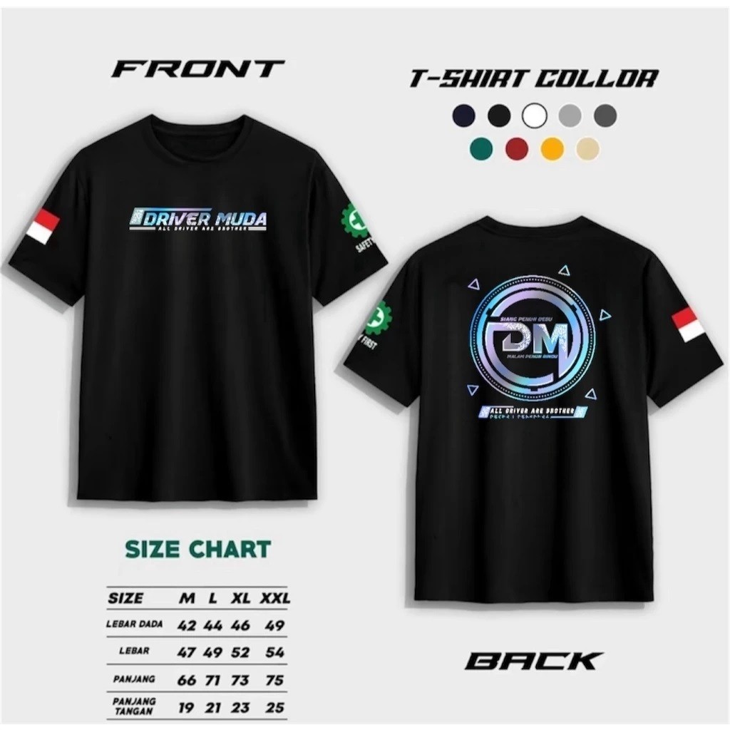 Young Driver Rainbow T-Shirt - เสื้อผ้าผู้ชายและผู้หญิง เสื้อยืด Driver Distro ของอินโดนีเซีย