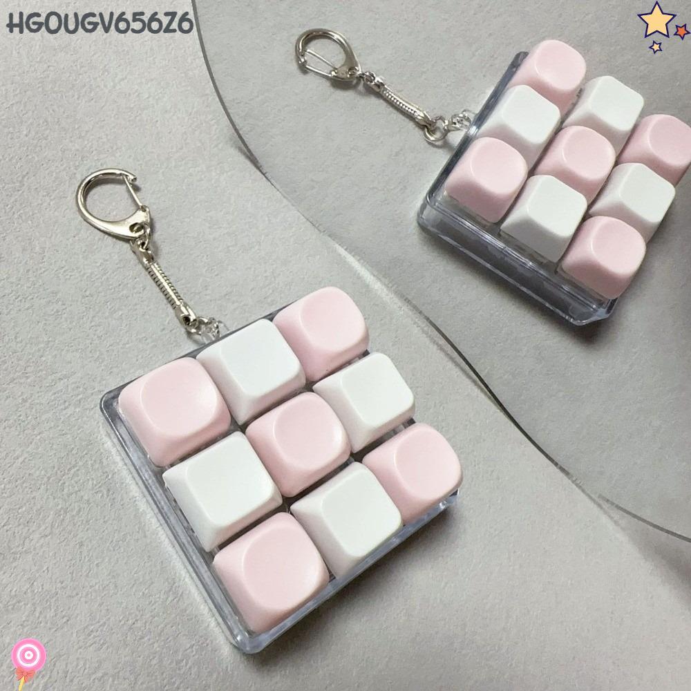 HGOUGV656Z6 พวงกุญแจ Fidget, 2/3/6/9 คีย์ปุ่มคีย์บอร์ดนิ้ว, Keycap Gadget ความเครียดบรรเทาของเล่นบีบ