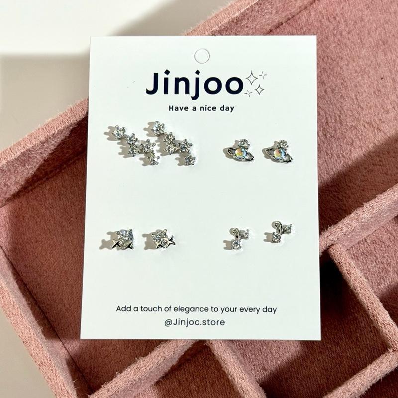 Jinjoo ต่างหู The Celestial Dream Set มี 4 แบบ (แป้นทับ925+จุกยาง)