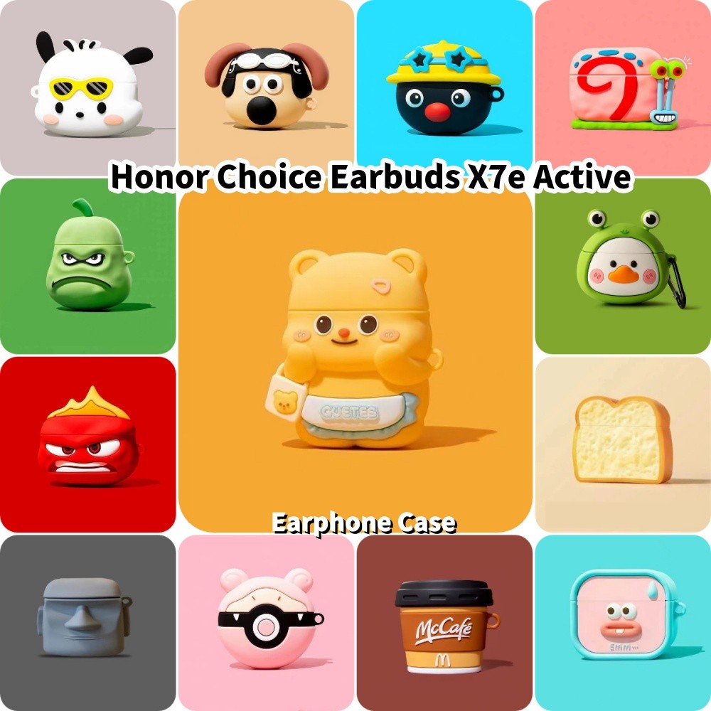 In Stockสําหรับ Honor Choice หูฟัง X7e Active Case Casing Soft Silicone Creative Cartoon Headphone C