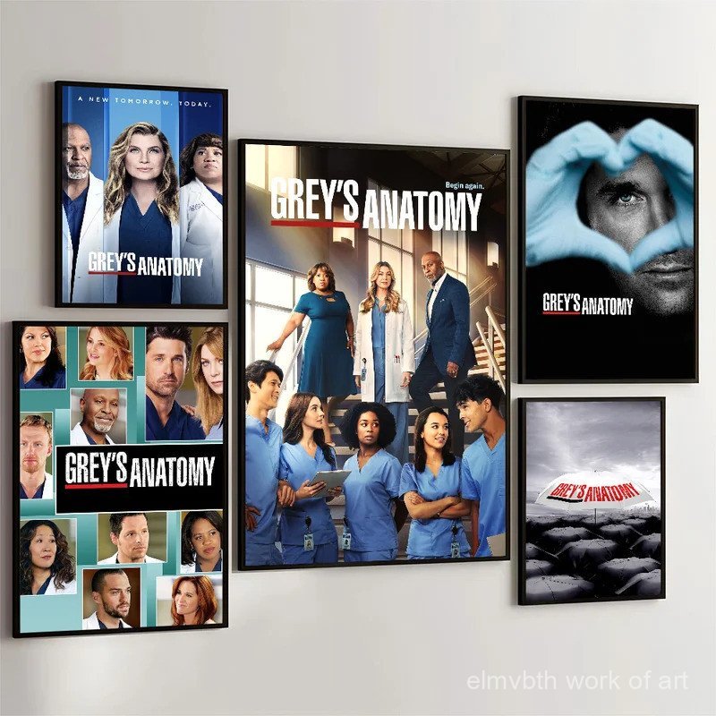 1PC Greys Anatomy TV โปสเตอร์ภาพยนตร์โปสเตอร์ Retro กระดาษคราฟท์ DIY Room Bar Cafe Aesthetic Art ภาพ