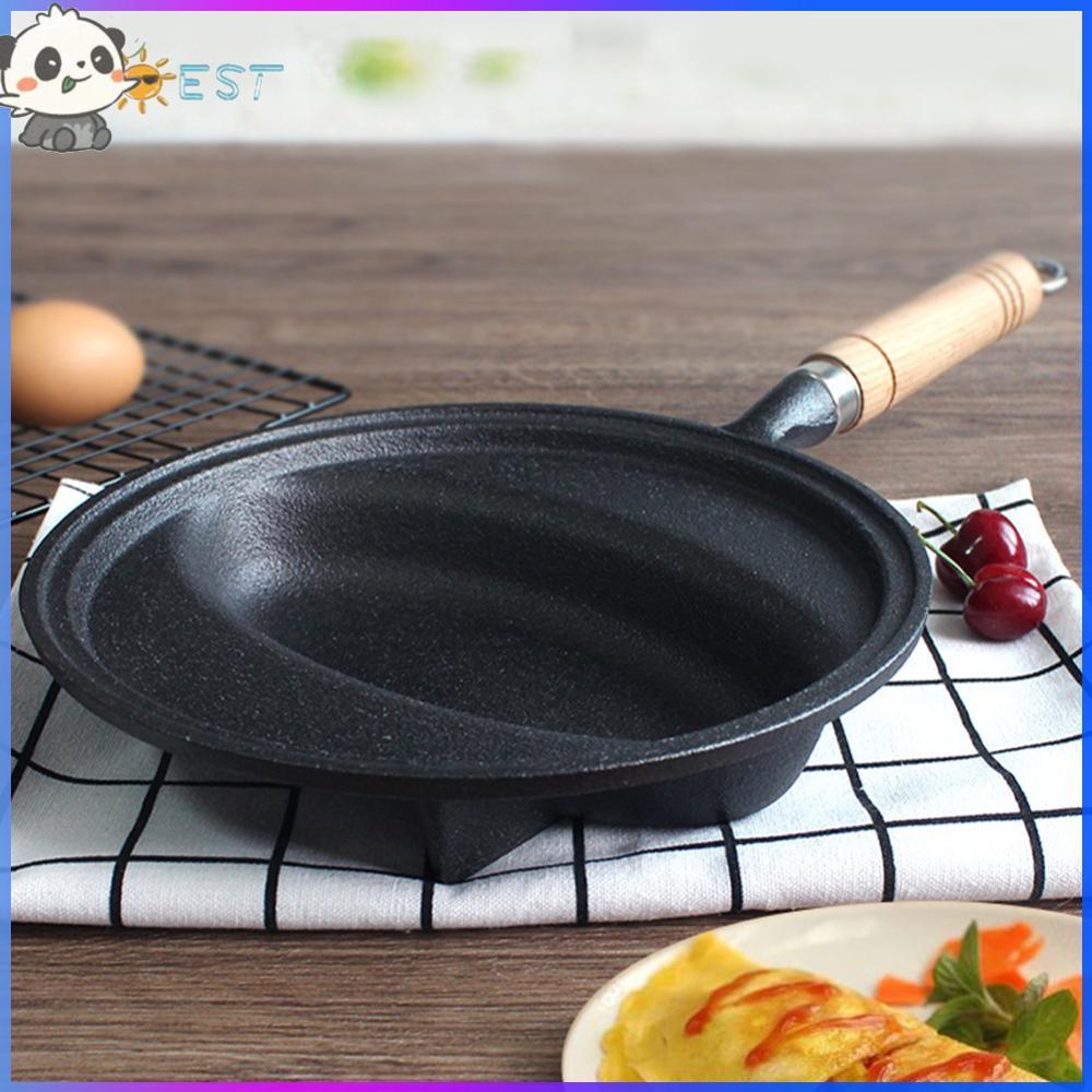 COD หม้อปรุงอาหาร Omurice พร้อมที่จับไม้แพนเค้กแม่พิมพ์ Skillet กระทะไข่เจียวไม่ติดสําหรับทําอาหาร O