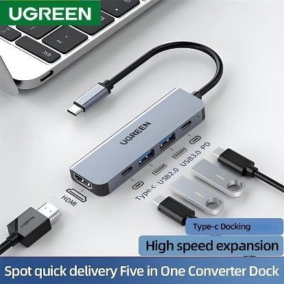 UGREEN อะแดปเตอร์ USB C 5in1/6in1/7in1 Hub USB-C HDMI + USB 3.0 +USB 2.0 A+PD