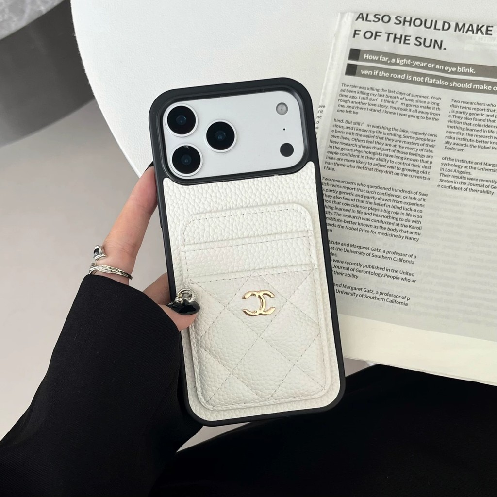 สําหรับ iPhone17 16 Plus 16 Pro 16 Pro Max 15 14 13 12 Pro Max แฟชั่นหรูหราการ์ดคู่หนังเคสโทรศัพท์