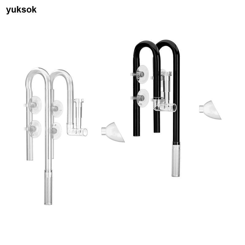 Yuksok Aquarium Lily ท่อ Inlet Outflow Tube PC AS วัสดุ Skimmer อุปกรณ์เสริมสําหรับปลูกต้นไม้ถังปลาน