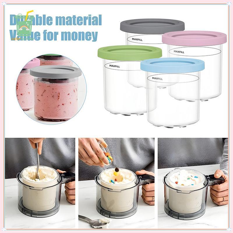[สี] ไอศกรีม Pints Cup ภาชนะไอศกรีมพร้อมฝาปิดสําหรับ Creami Pints สําหรับ Nc301 Nc300 Nc299amz เครื่