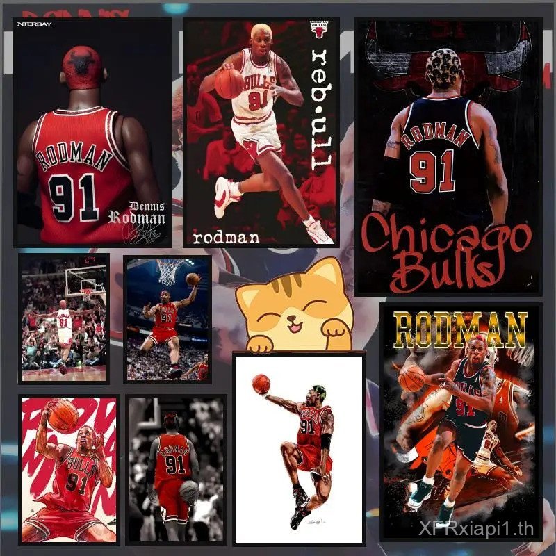 1PC Basketball Star D-Dennis Rodman โปสเตอร์ Self-กาวภาพวาดพิมพ์บ้านห้องนอนห้องนั่งเล่นตกแต่ง 8ZGZ