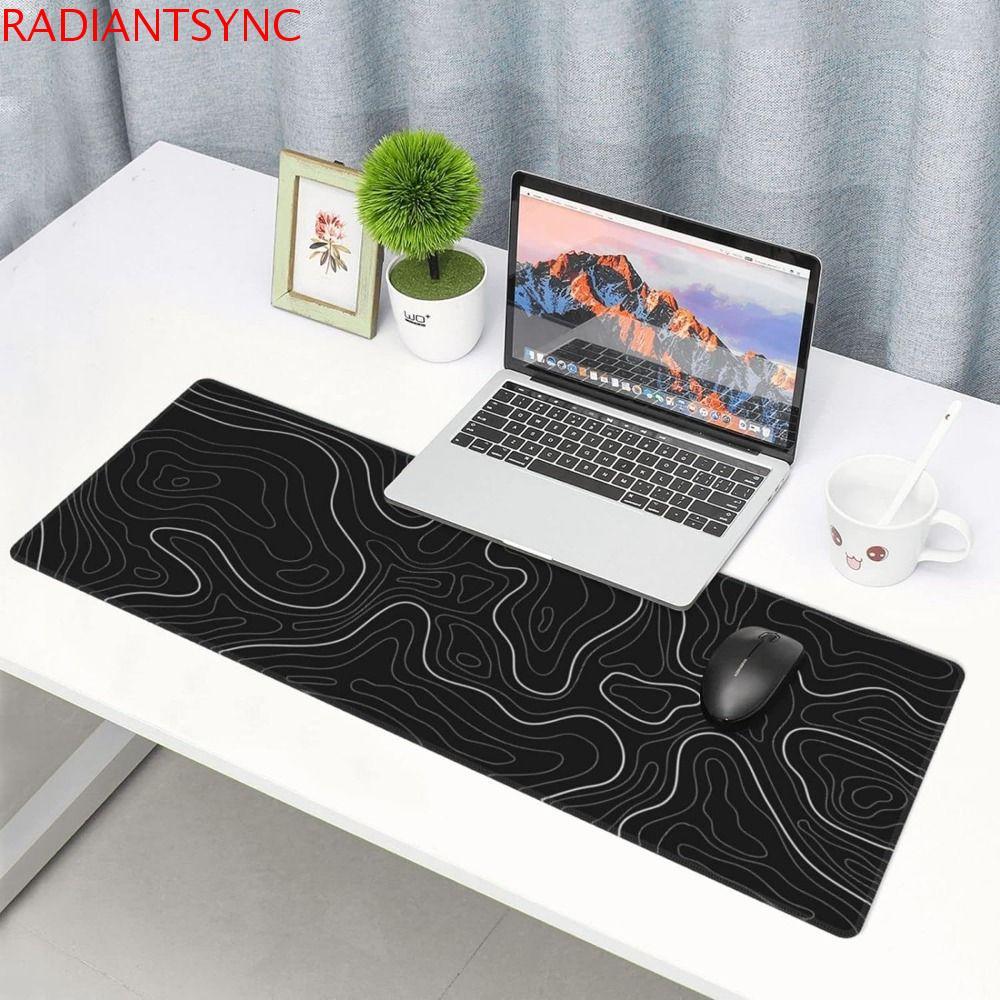 Radiantsync แผ่นรองเมาส์สําหรับเล่นเกมขนาดใหญ่, แผ่นรองคีย์บอร์ดขอบเย็บฐานกันลื่น, แผ่นรองโต๊ะกันลื่นแบบพับได้แบบพกพาที่ทนทาน บ้าน