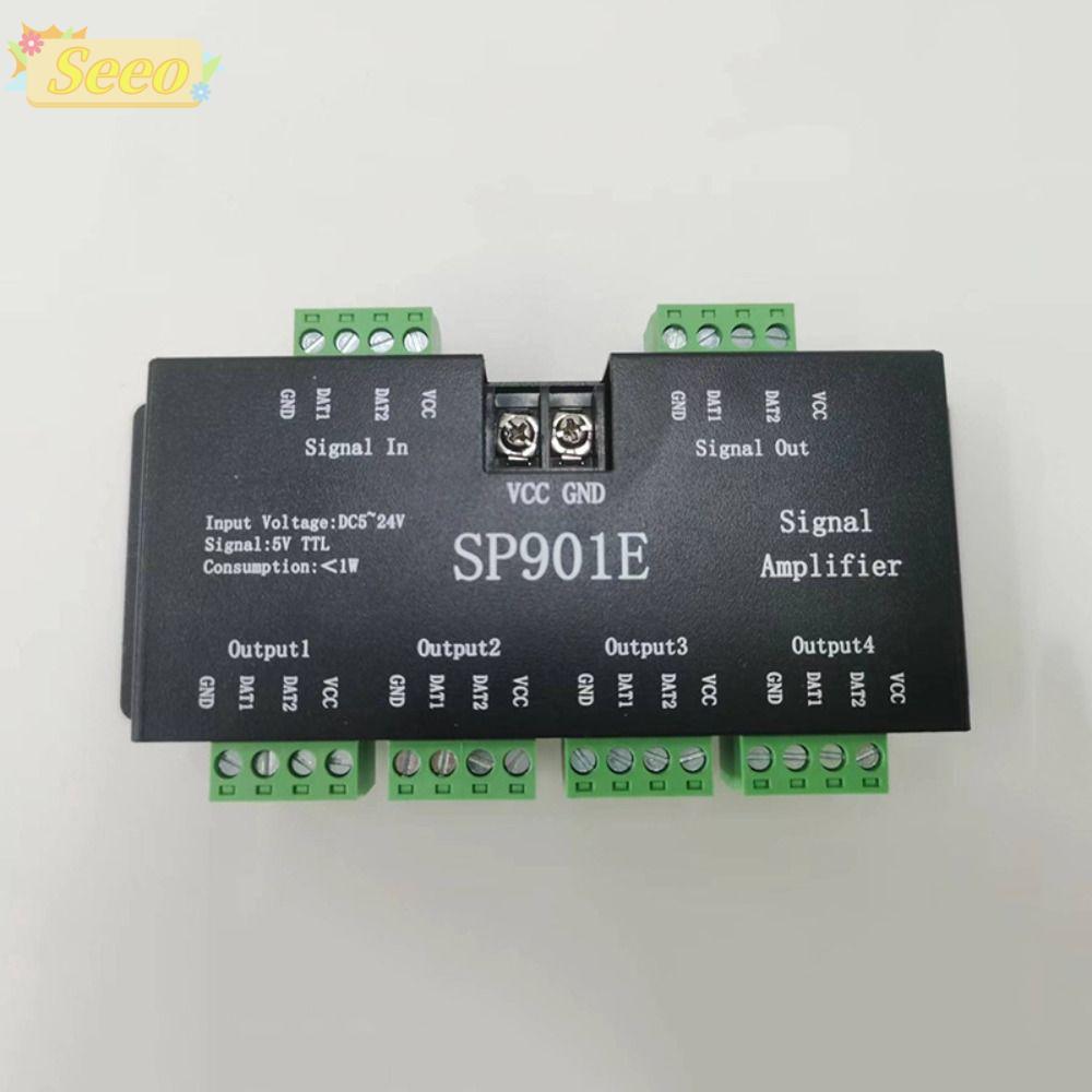 SEEO Light Strip Repeater, LED Pixel Strip แอดเดรส SP901E เครื่องขยายสัญญาณ, DC12-24V ที่ตั้งโปรแกรม