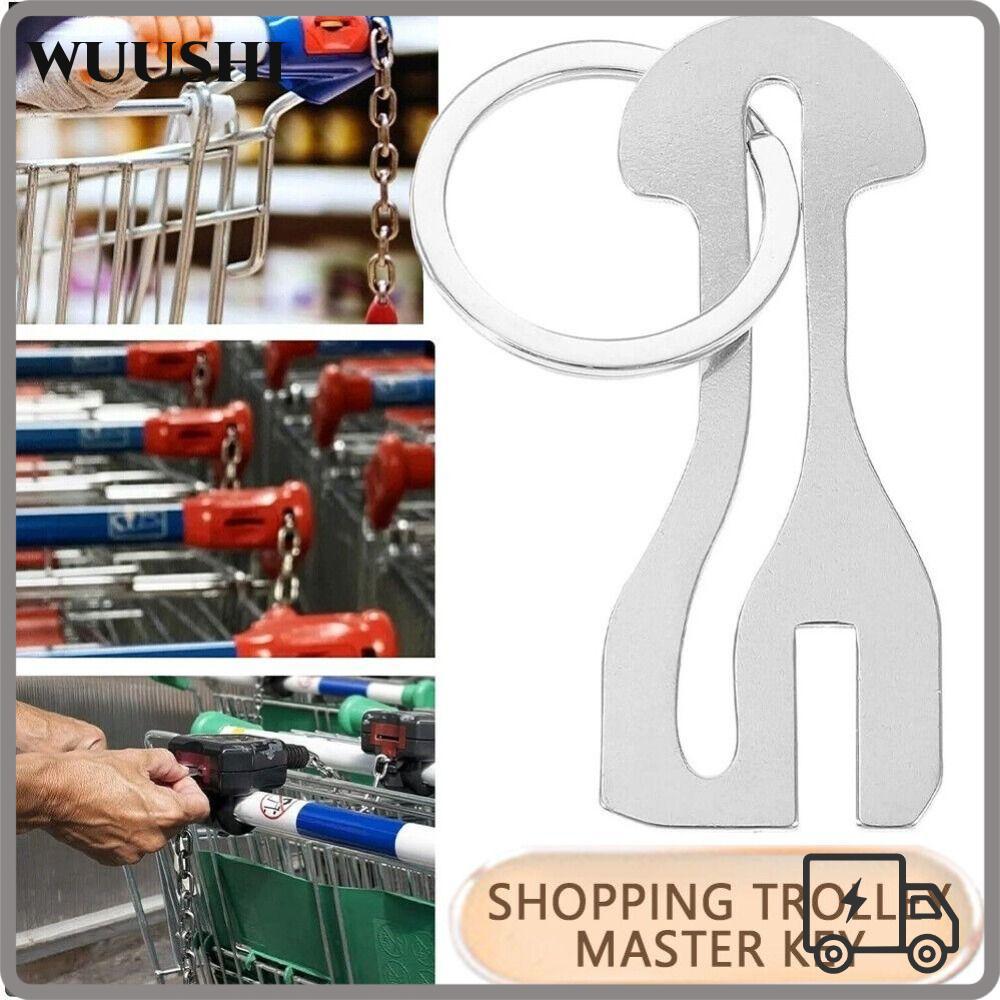 WUSHI Trolley Master Key Token, ที่วางเหรียญโลหะ, รถเข็นช้อปปิ้ง Token, ของขวัญเหรียญทดแทนที่ถอดออกไ
