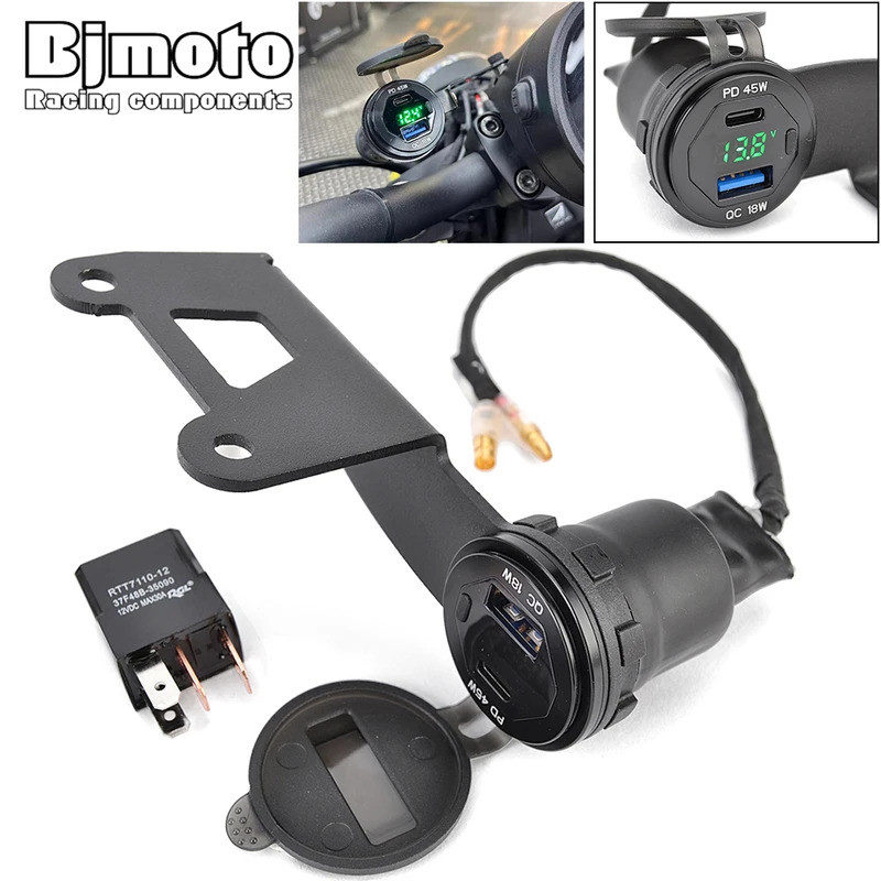 BM CMX 300ที่ชาร์จ500ชนิด USB + C สำหรับ Honda Rebel CMX300 CMX500 2022 2023 2024 CMX-300 CMX-500