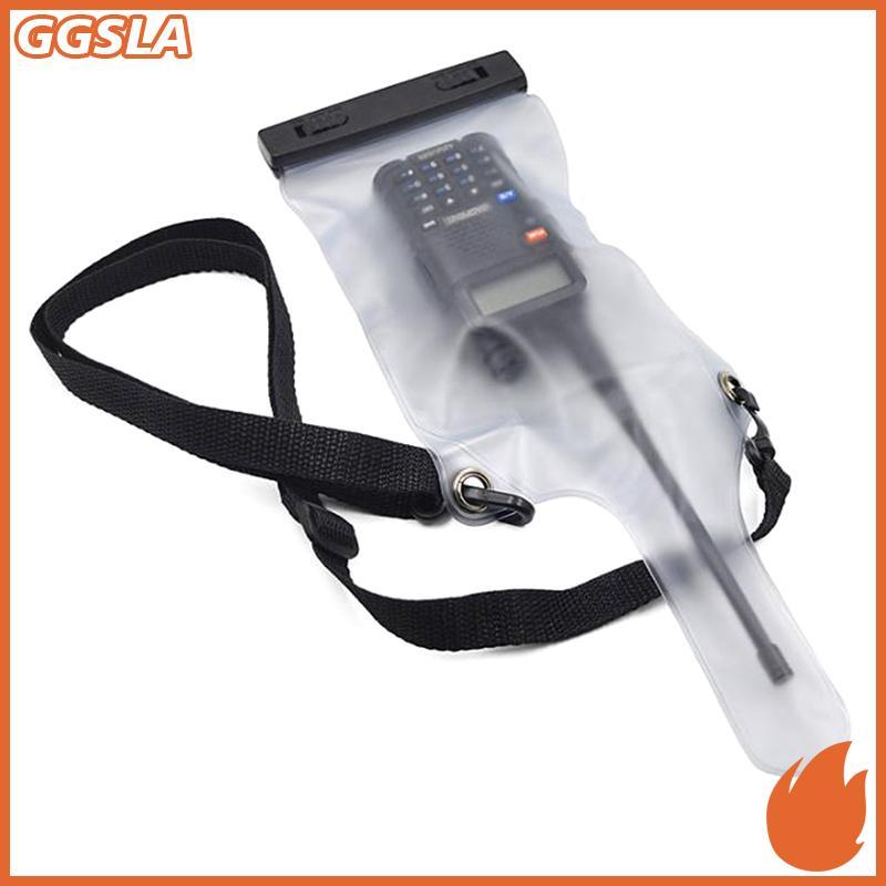 GGSLA วิทยุแบบพกพากระเป๋ากันน้ําสําหรับ Walkie Talkie ฝาครอบพร้อมเชือกเส้นเล็กใหม่
