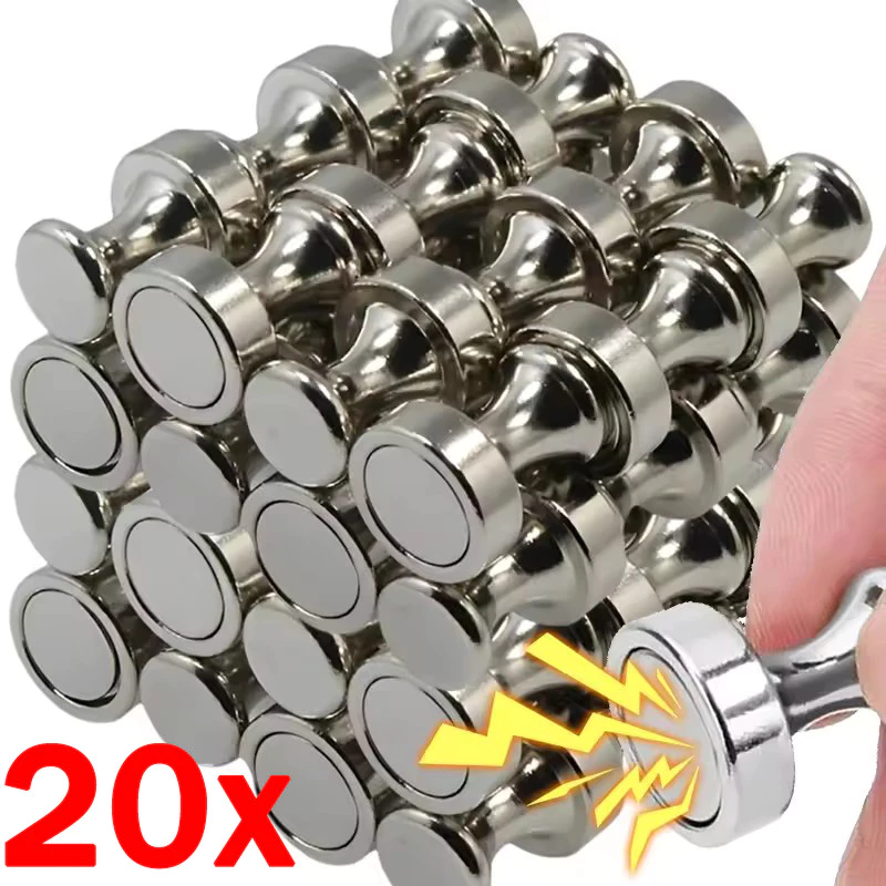 6/10/20 ชิ้นโลหะ Strong Magnetic Thumbtack/แม่เหล็กนีโอไดเมียม/ตู้เย็นสํานักงานไวท์บอร์ดแม่เหล็ก Pushpin