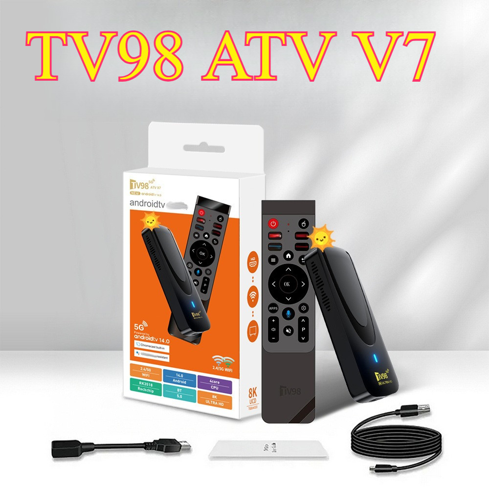 2025NEW TV98 ATV X7 TV Stick 4K Android 8+128GB Quad-core Digital TV Box Android TV Stick Netflix/Yo