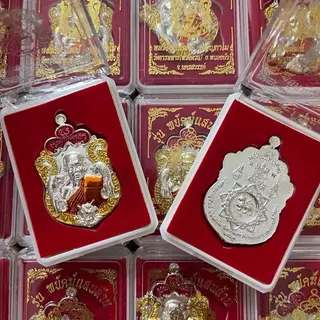 เหรียญพยัคฆ์แสนล้านหลวงพ่อพัฒน์ เหรียญเสมาช้างสามเศียรพร้อมตลับ