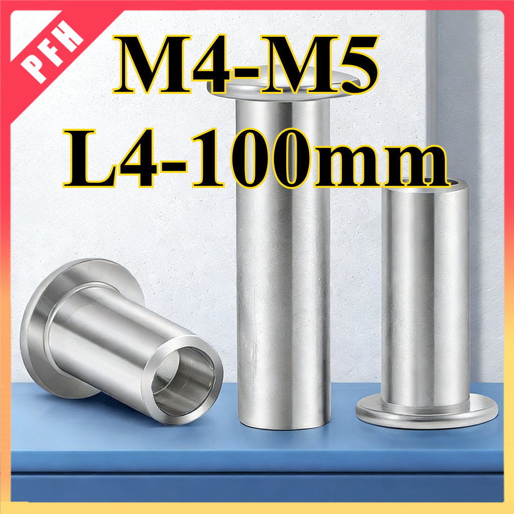 304 สแตนเลสหัวแบนกึ่งต่ําหมุดย้ํา,หมุดหัวกลมกึ่งต่ํา M4/M4.5/M5 L4-100 มม.ZH-PFH