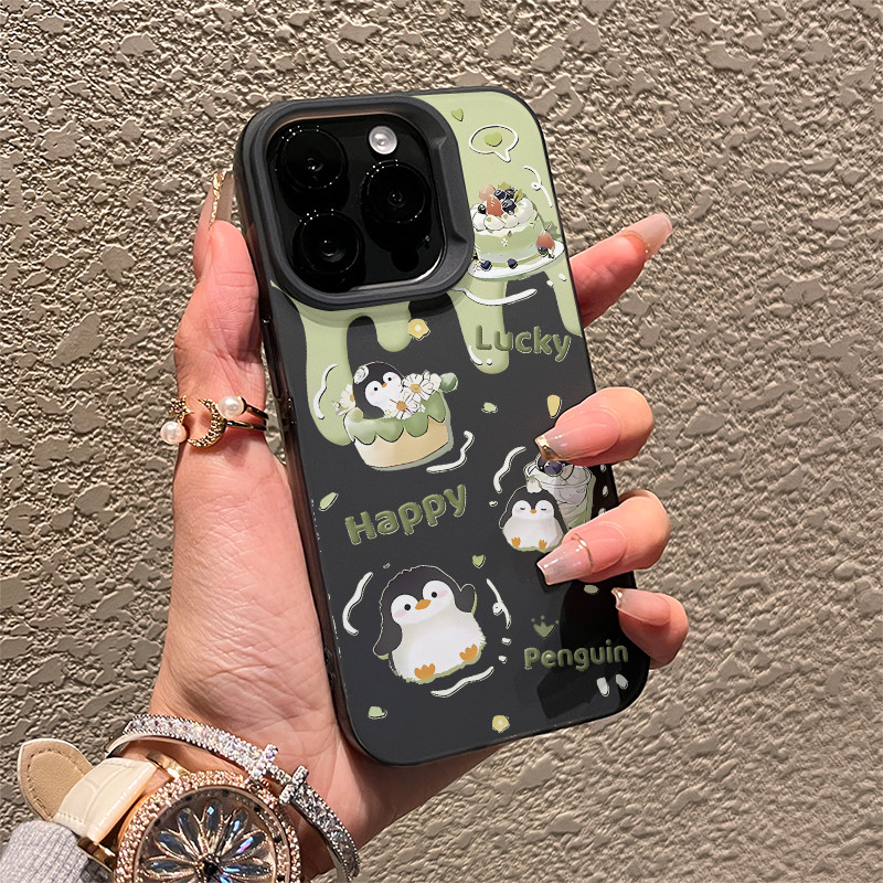 สถานีขนมไอศกรีมเพนกวินสําหรับ 16 iPhone 17Air Frosted Meta เคสแก๊ส 14 13 11Pro