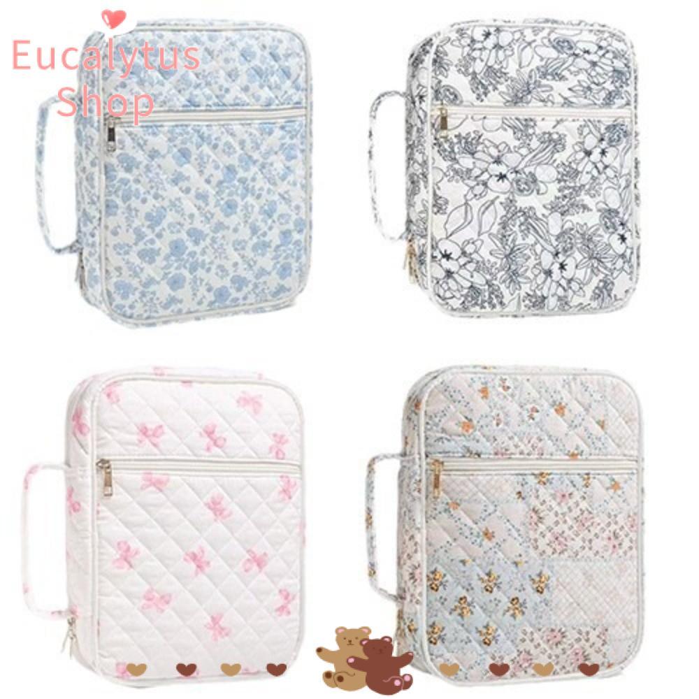 EUCALYTUSS Bible Cover , Handle Zipper Pocket Bible Cover Bag, Floral Design Bible Journaling Kit Ch