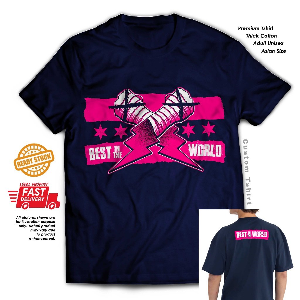 WWE CM Punk AJ Lee World Wrestling Best 100% Cotton Mens Loose T-shirt 03006