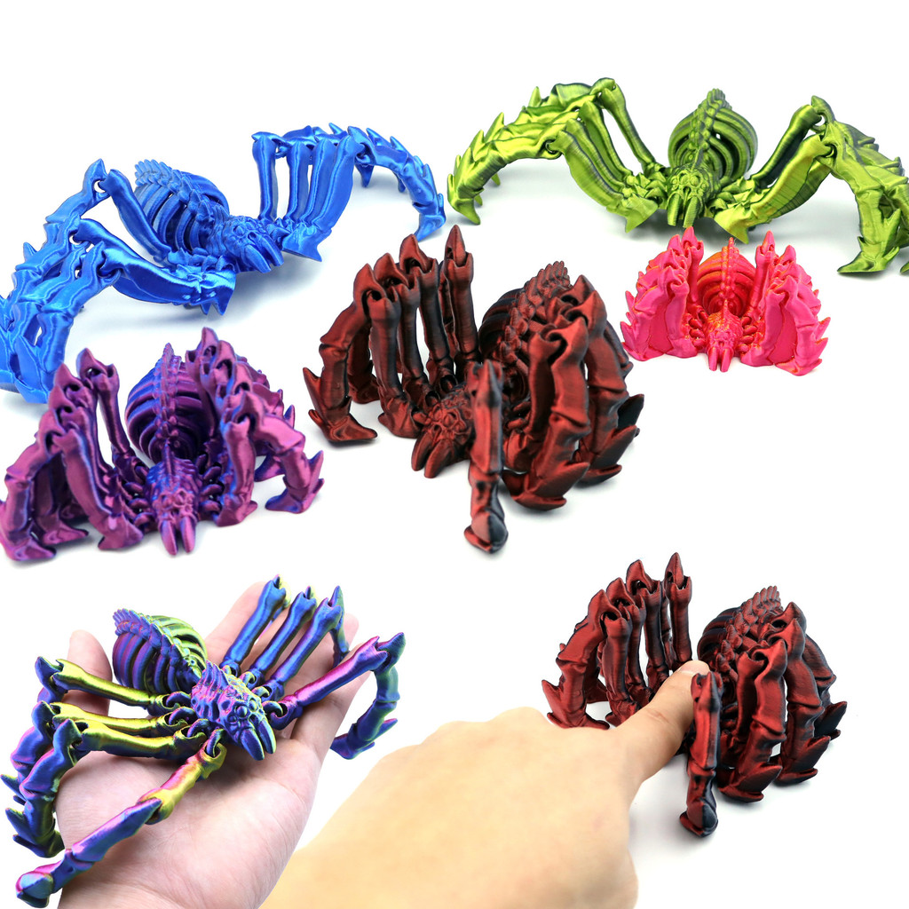 3d การพิมพ์ Spider ของเล่น Joint Movable Elastic Spider จําลองสัตว์แบบบูรณาการรุ่น K01P