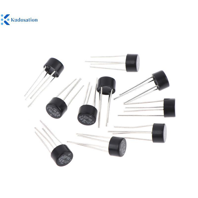 คุโดส 10/20/30Pcs ใหม่ 2W10 2A/1000V ไดโอดสะพาน Rectifier รอบ Vridge Rectifier Bridge Sta Nice