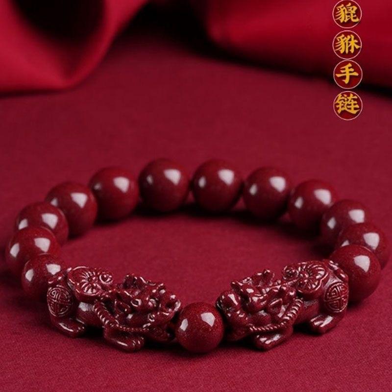 Double Pixiu Bracelet[ดึงดูดความมั่งคั่ง+รับทรัพย์ ]สร้อยข้อมือปี่เซียะซินนาบาร์นำโชคสร้อยข้อมือปี่เซียะคู่