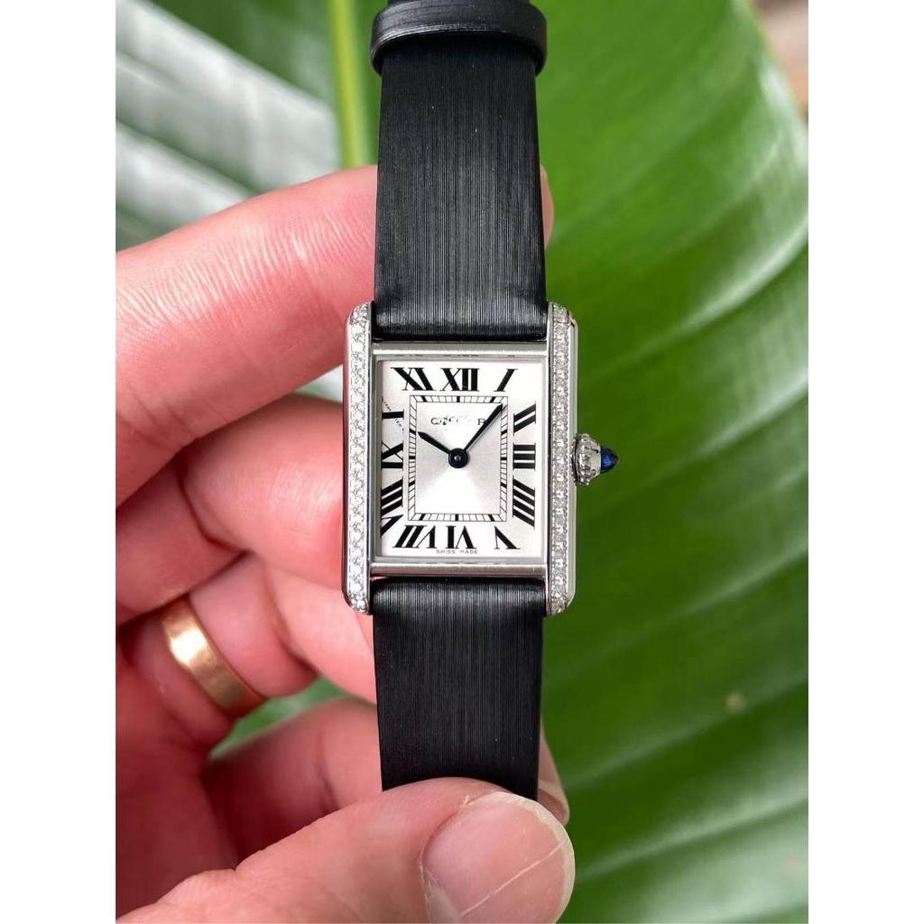 CT.CR CT.Cartieres Tank Series Stainless Steel Original Diamond English Watch นาฬิกาผู้หญิง W4TA0016