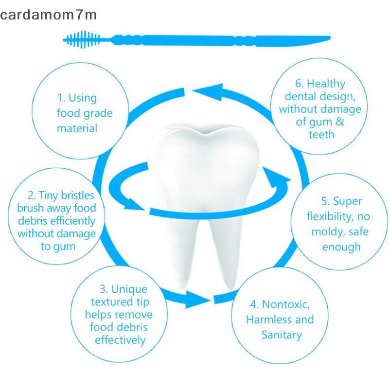 [ใหม่] 100 ชิ้น/กล่อง Double Head Floss Inter Toothpi Brush Tooth Sti Oral Care Toothpis Floss Pi [T