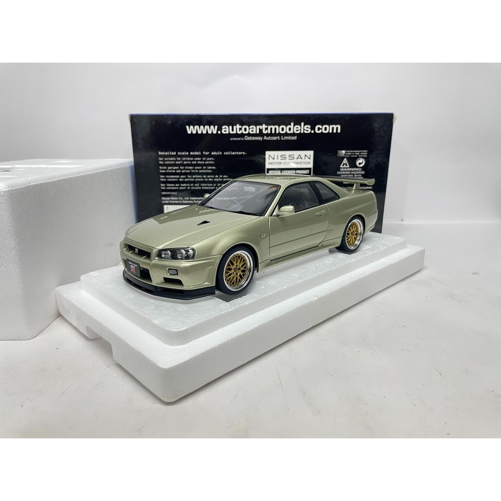 Autoart 1/18 Nissan Nissan R34 BBS Round New Taipei Gold Original Pack สินค้าใหม่ซื้อมาเสมอในกล่อง N