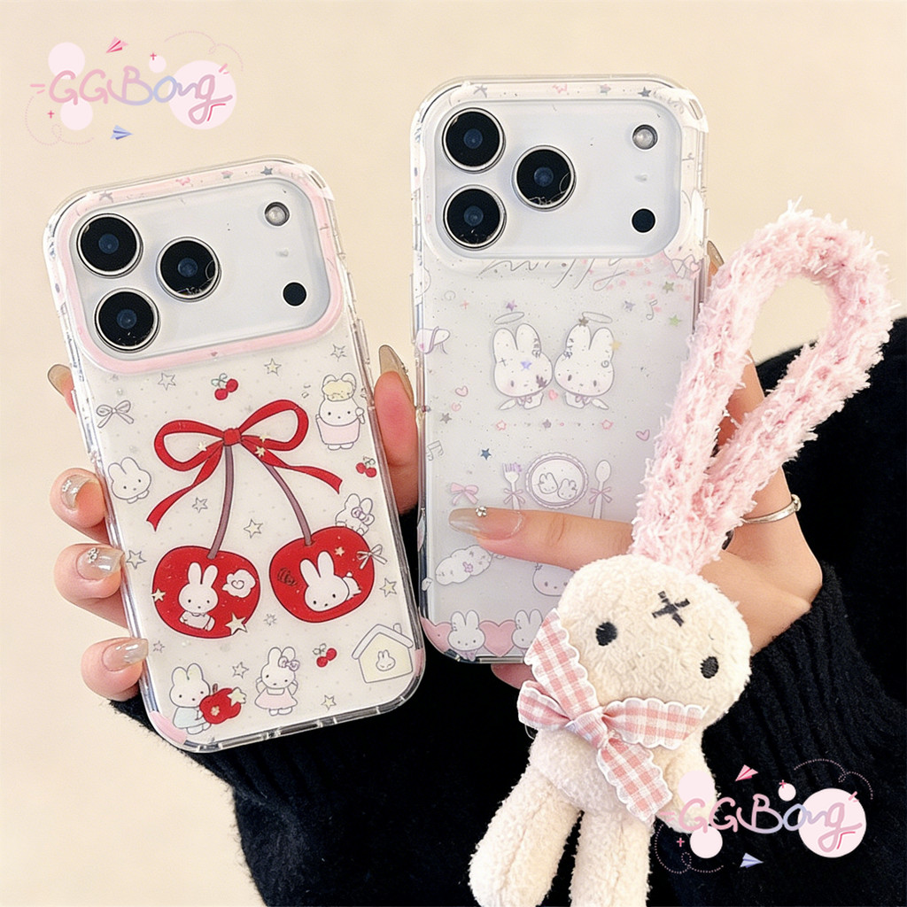เคสไอโฟน11 17 เคสIMDพื้นขาว ลายเชอร์รี่มิฟฟี่น่ารักฮิต สำหรับ IPhone 17 12 15 16 14 13 11 Pro Max 16 11 Pro 15 16 Plus