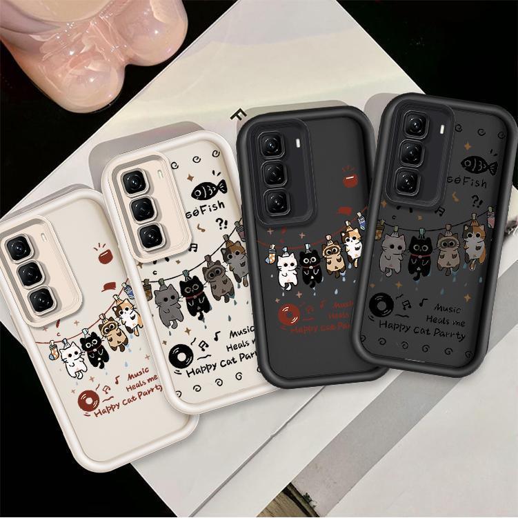 ปลอกสําหรับ INFINIX HOT 50 4G INFINIX X6882 X6882B น่ารักซิลิโคนแมวกันกระแทก TPU กรณี