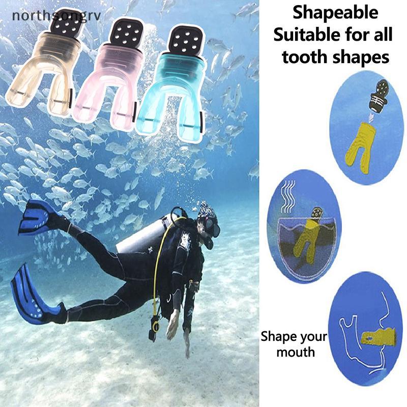 NGR ซิลิโคนดําน้ํา Mouthpiece ดําน้ํา Scuba Moldable กัด Mouthpiece Regulator พลาสติก Snorkel Mouthp
