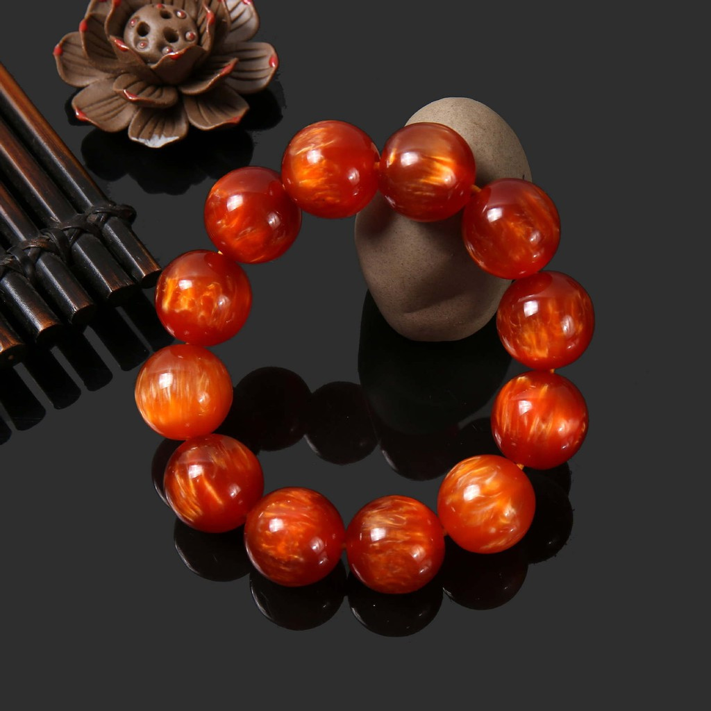 Heirloom Snow Blood Gem Bracelet, Dragon Blood Pine, Dragon Fruit, Dragon Blood Tree Resinence, Orig