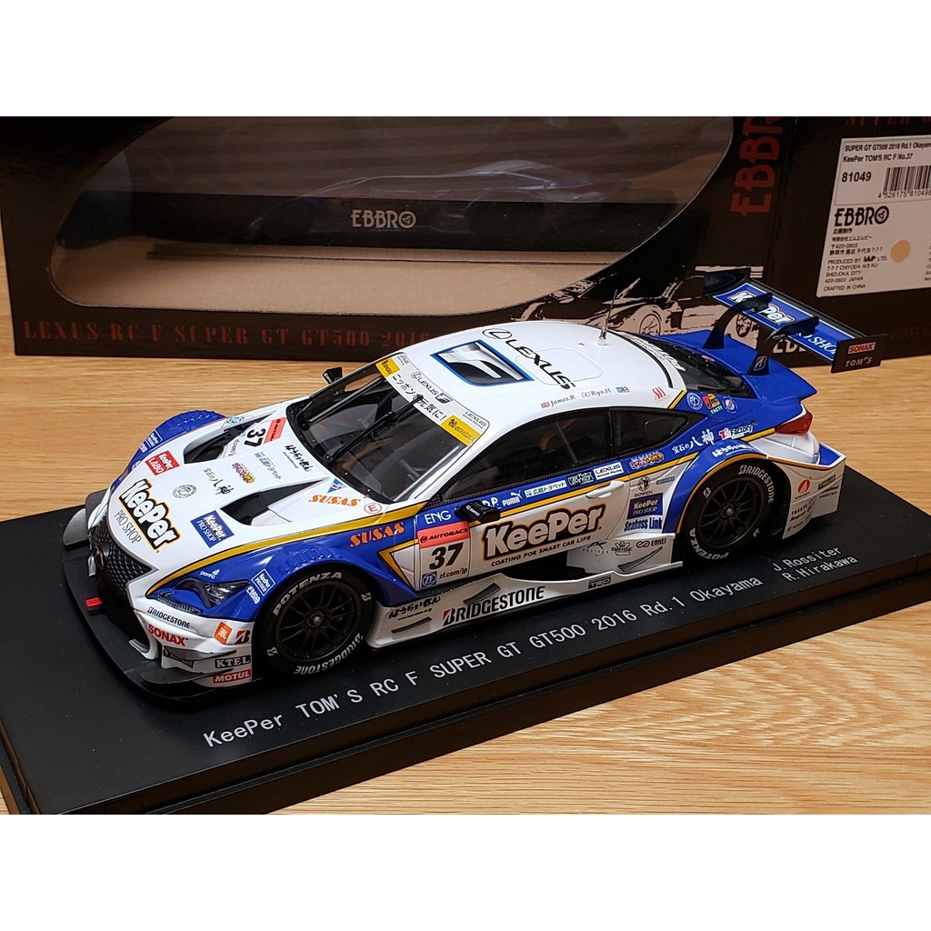 $㊐1/18 ebbro rc f GT500 2016 RCF Lexus 1: 18 รถรุ่น 2016 rd.1 Okama มีดลมหางสั้นรุ่นปกติ KeePer TOMS