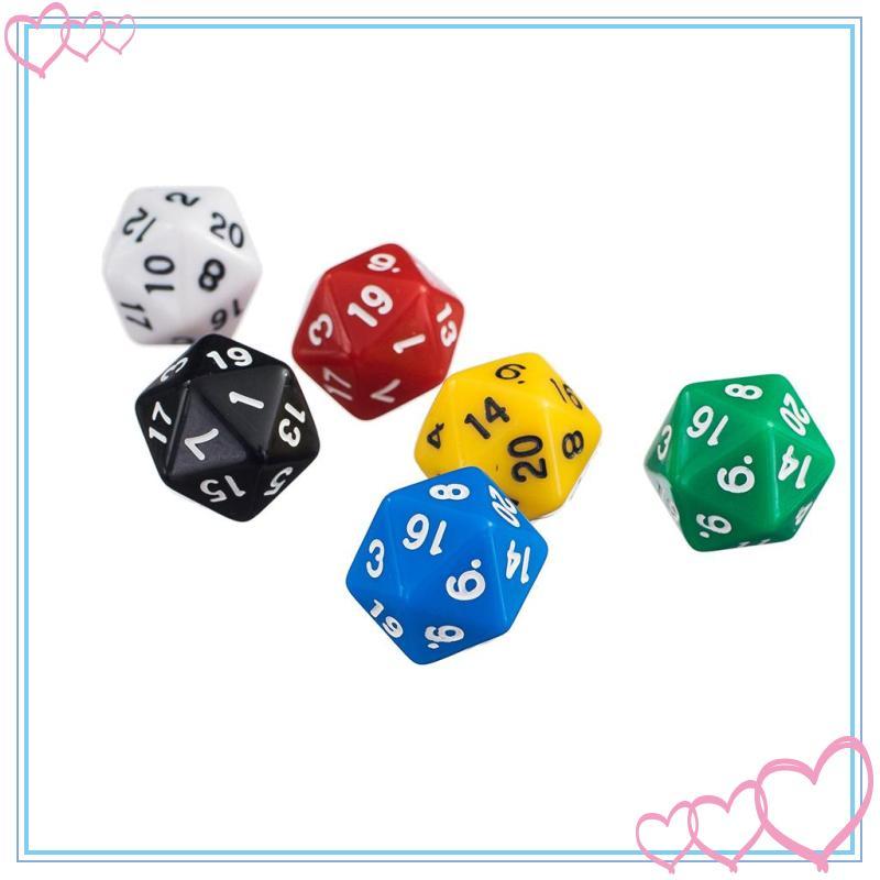 [meteor2] 6x อะคริลิค 2 ซม.D20 ลูกเต๋าสําหรับ Dragon Scales D&D RPG MTG Board Party Games