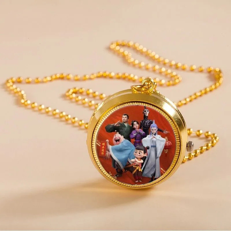 วันเด็กหมุนนาฬิกาพกกําหนดโลก Nezha Ao Bing Ao Run สินค้าอะนิเมะสร้อยคอนาฬิกาแขวนเด็กนักเรียนของขวัญ 