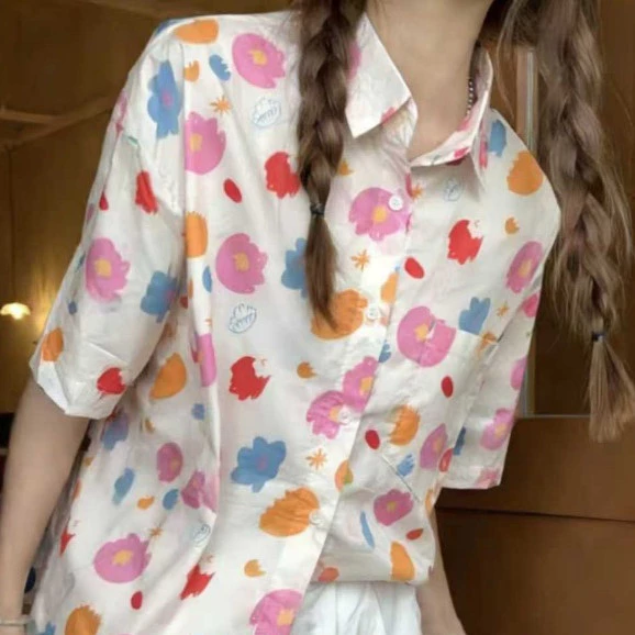 เสื้อลายดอก 17ลาย คอปกแขนสั้น กระดุมหน้า ผ้าไหมอิตาลี ชาย/หญิง thumbnail 8