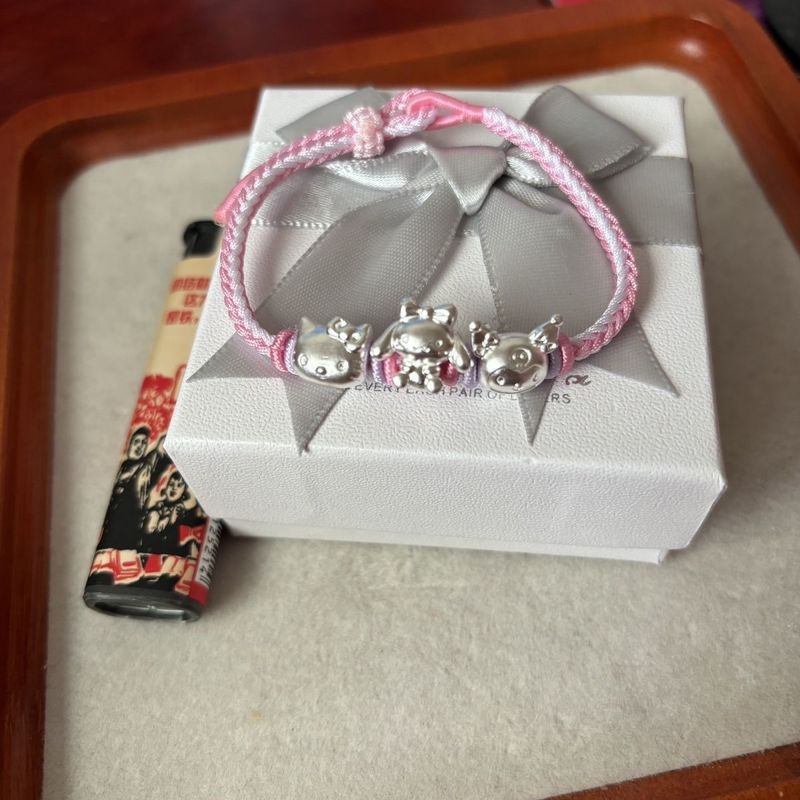 999 Bracelet สร้อยข้อมือ Sanrio Braided kt Cinnamon Kuromi Pink Pure Girlfriends