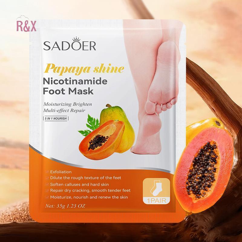 R&X 1 คู่ SADER Fruits Foot Mask Moisturizing Foot Peeling Mask Exfoliating For Feet Spa Pedicure Ex