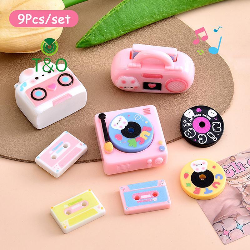 [T&OT] 1 ชุด 1:12 Dollhouse Miniature Disc Player Record Player ลําโพงตกแต่งบ้านของเล่นตุ๊กตา House 